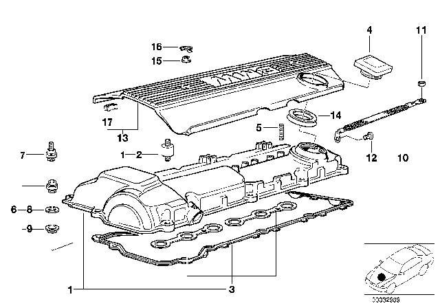 1999 BMW 328is Cylinder Head Cover Diagram