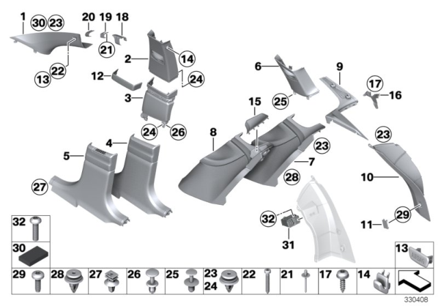 2015 BMW 535i GT xDrive Absorbing Piece Diagram for 51138209642