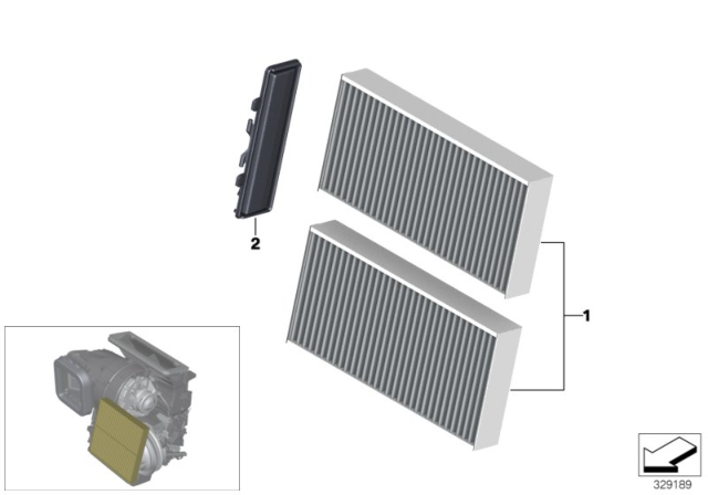 2016 BMW i3 Microfilter / Activated Carbon Container Diagram