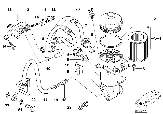 2003 BMW X5 Oil Pipe Outlet Diagram for 11427511028