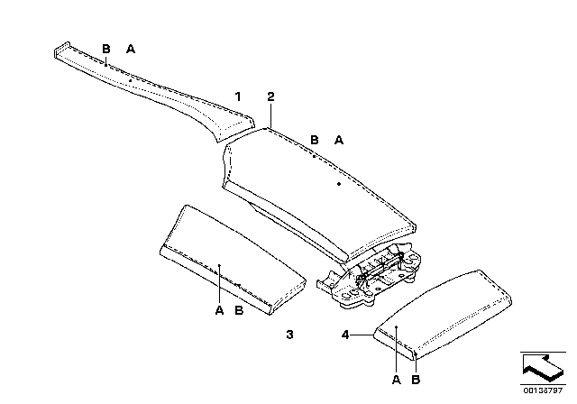 2010 BMW M5 Individual Centre Arm Rest Diagram