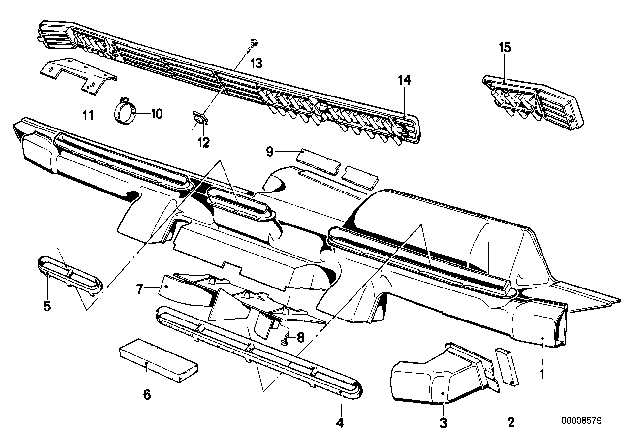 1987 BMW M6 Outflow Nozzles / Covers Diagram