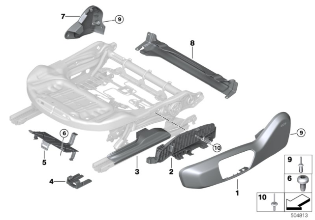 2020 BMW M235i xDrive Gran Coupe SEAT TRIM REAR LEFT Diagram for 52109458879