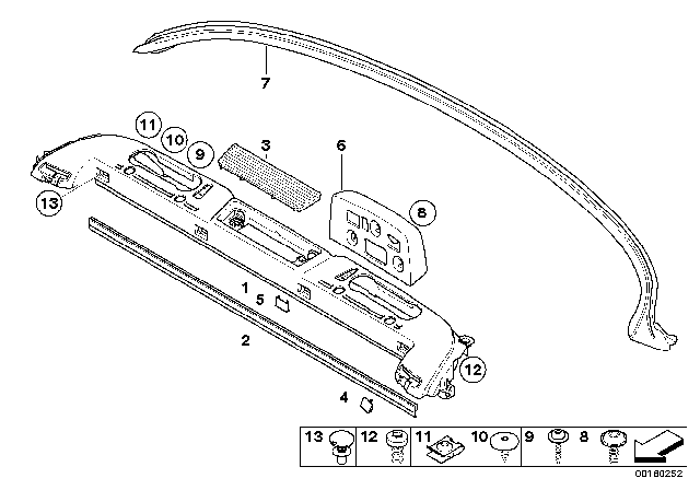 2013 BMW 335i Carrier, Grille, Middle Diagram for 51466969923