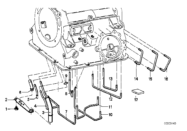 1977 BMW 530i Pressure And Suction Pipes (Bw 65) Diagram