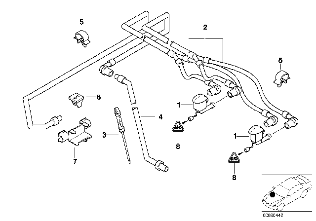 1998 BMW 528i Parts For Intensive Windshield Cleaning Diagram