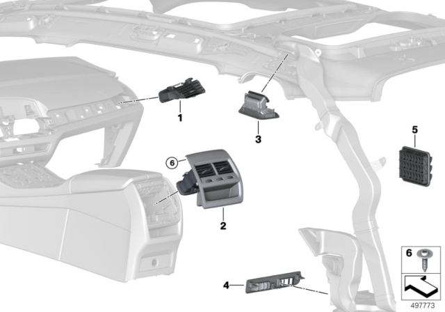 2020 BMW X7 COVER PANEL FOR AIR DUCT Diagram for 64229890990