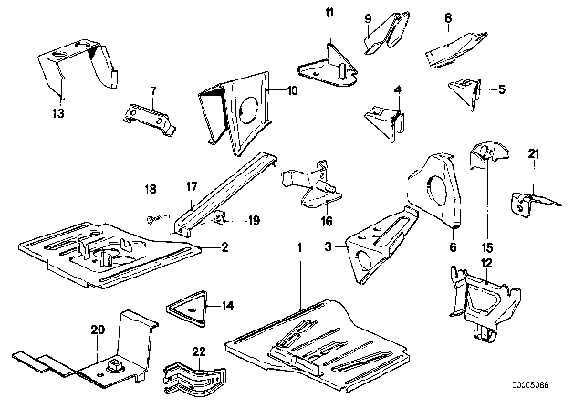 1983 BMW 528e Covering Plate Left Diagram for 41111875009