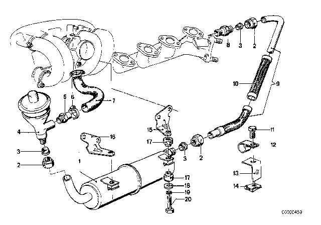 1983 BMW 320i Threaded Pipe Joint Diagram for 11711265756