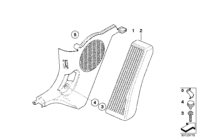 2003 BMW Z4 Lateral Trim Panel Front Left Diagram for 51437055543