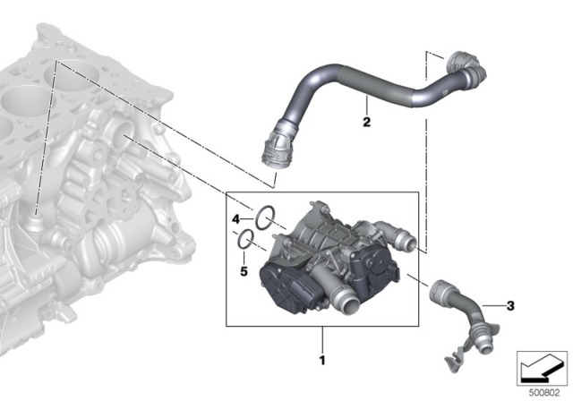 2019 BMW 330i Engine Cooling Heat Management Diagram