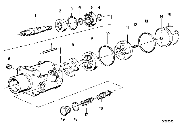 1981 BMW 633CSi Hydro Steering - Vane Pump Diagram 5