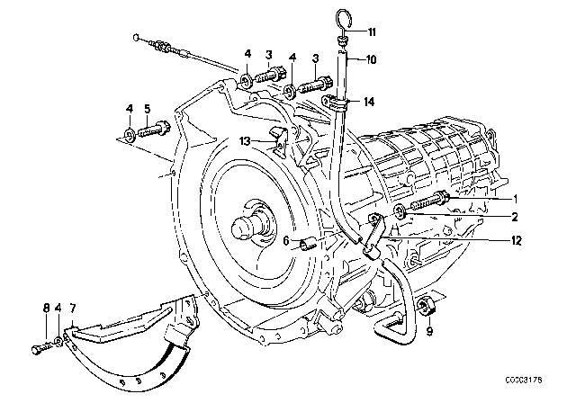 1980 BMW 633CSi Transmission Mounting Diagram 2