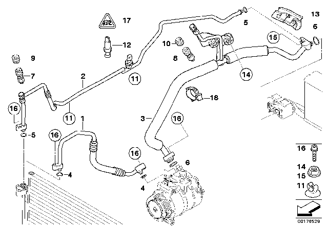 2009 BMW 528i xDrive Coolant Lines Diagram