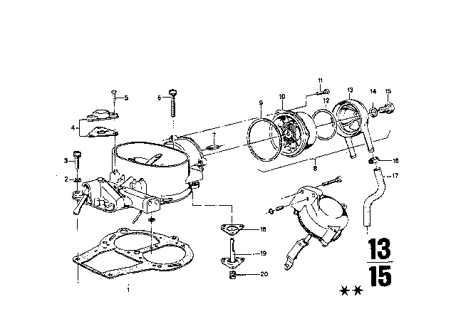 1968 BMW 2002 Carburetor Mounting Parts Diagram 9