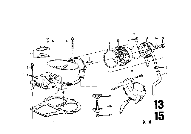 1973 BMW 2002 Carburetor Mounting Parts Diagram 9