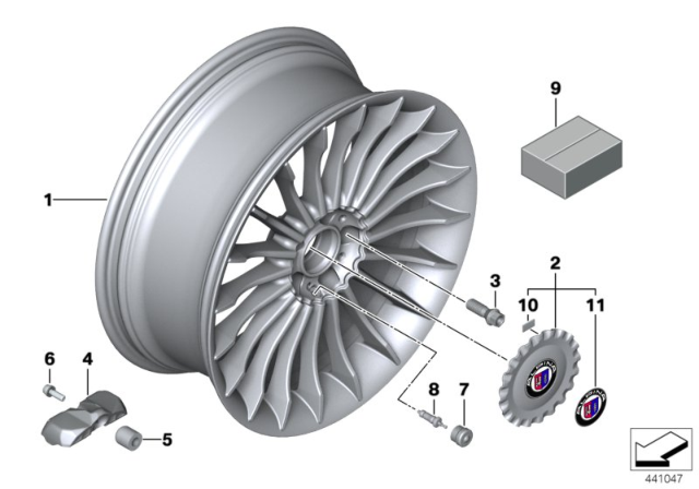 2014 BMW Alpina B7L Disc Wheel, Light Alloy, Classic Diagram