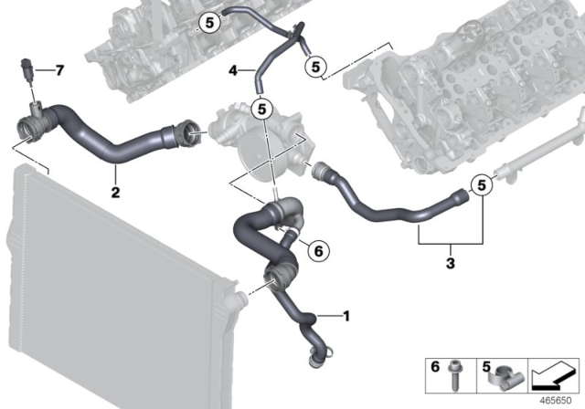 2018 BMW X5 M Line Radiator-Thermostat Diagram for 11537848370