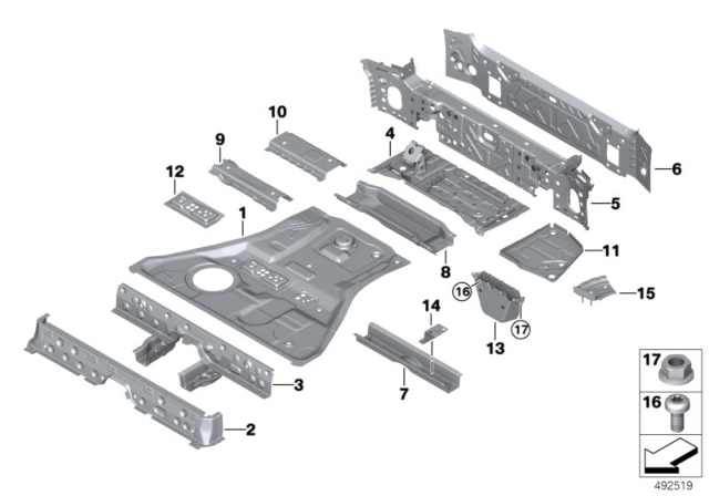 2019 BMW X5 FRONT CROSS MEMBER FOR REAR Diagram for 41007947363