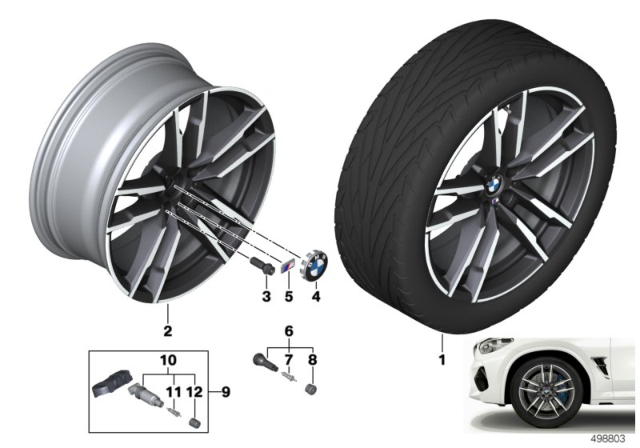 2020 BMW X3 M BMW Light-Alloy Wheel, Double Spoke Diagram