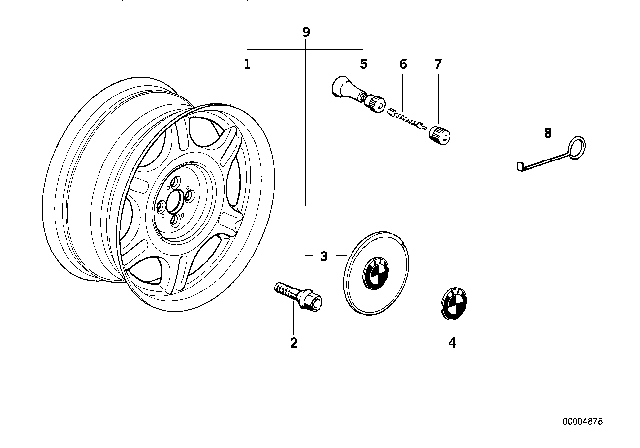 1985 BMW 325e Star-Spoke Styling Diagram