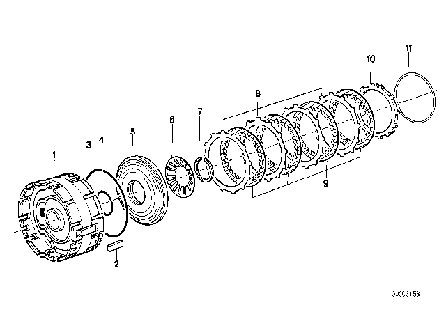 1982 BMW 733i Brake Clutch (ZF 3HP22) Diagram 2