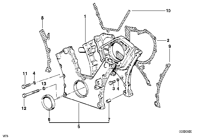 1996 BMW 750iL Timing Case Diagram 1