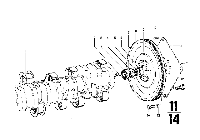 1969 BMW 2800CS Guide-Bearing Shell Blue Diagram for 11211261036