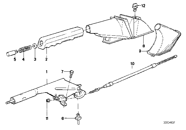 1989 BMW 525i Handbrake Lever Diagram