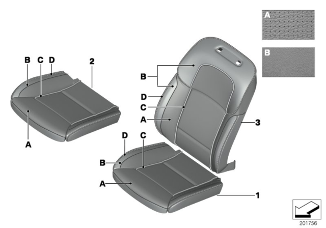 2011 BMW 740i Individual Cover, Klima-Leather Comfort Seat Diagram