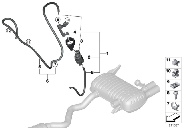 2009 BMW 335i xDrive Vacuum Control, Exhaust Flap Diagram