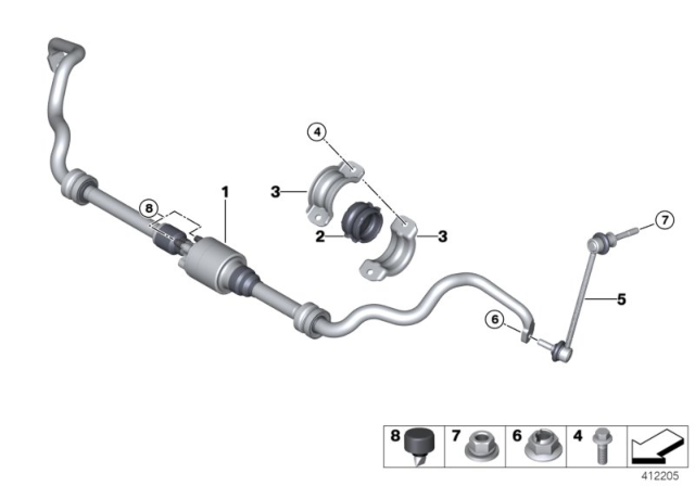 2011 BMW X5 Front Stabilizer Bar / Dynamic Drive Diagram