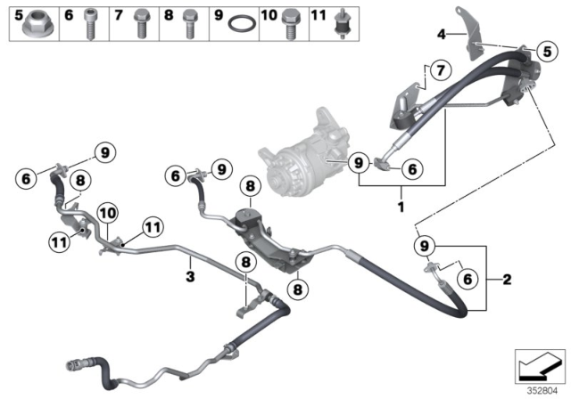 2015 BMW X5 Oil Lines / Adaptive Drive Diagram