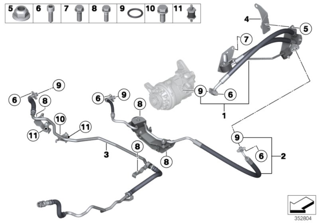 2016 BMW X5 Oil Lines / Adaptive Drive Diagram