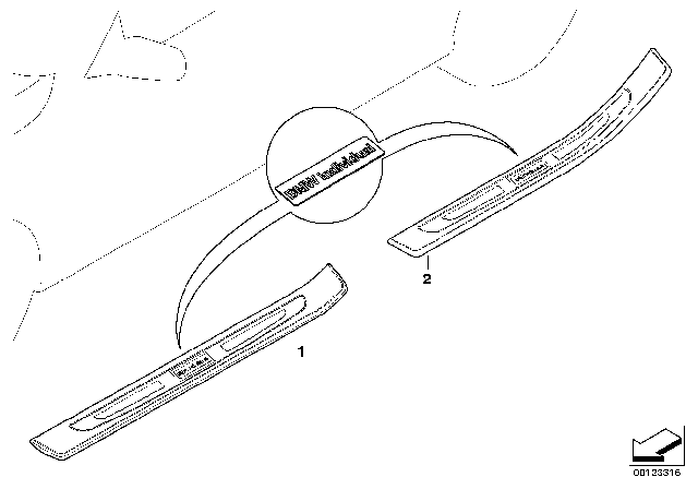 2008 BMW 750i Individual Trim Piece Entry Diagram