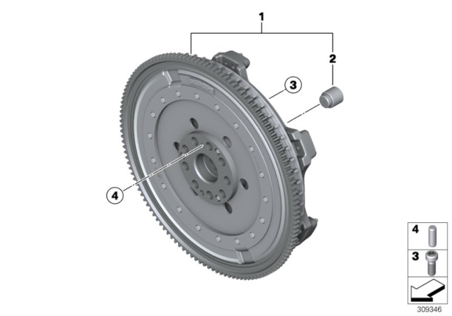 2014 BMW M5 Flywheel / Twin Mass Flywheel Diagram 2