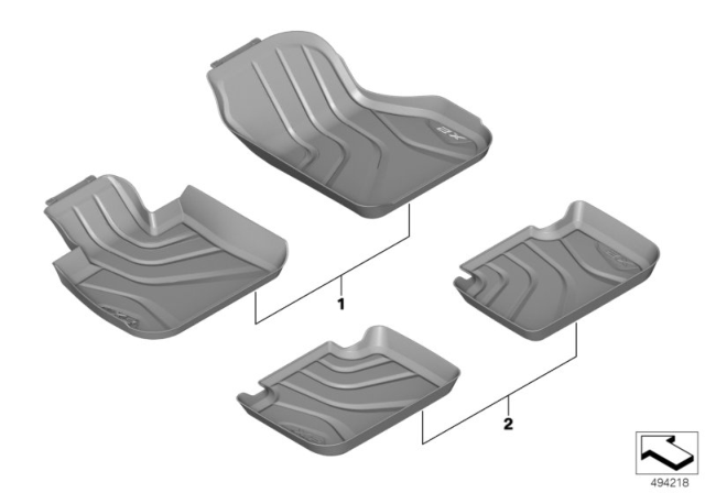 2020 BMW X2 Floor liner Diagram