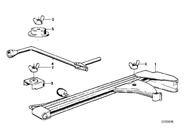 1979 BMW 320i Tool Kit / Lifting Jack Diagram