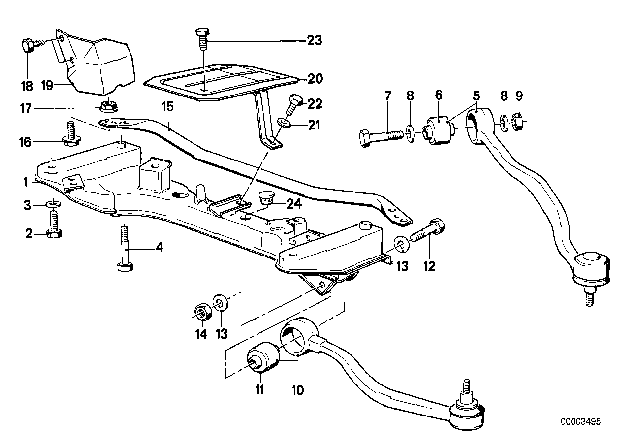 1987 BMW M6 Set Rubber Mounting Diagram for 31129058819