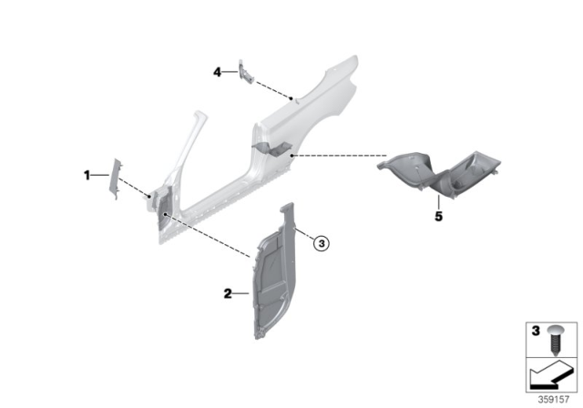 2020 BMW 230i Cavity Shielding, Side Frame Diagram