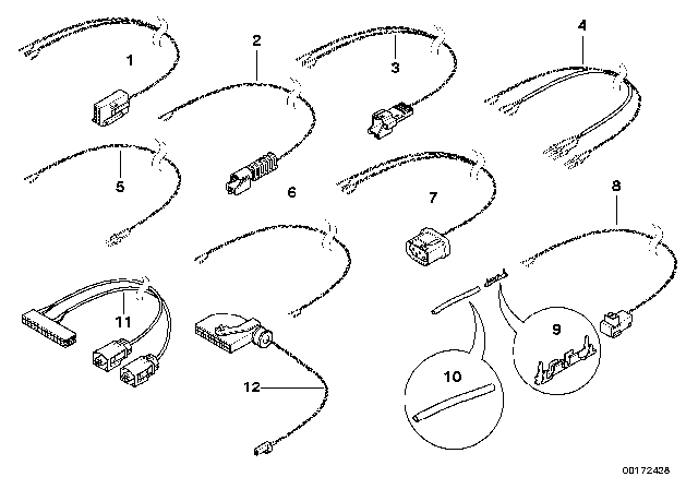 2004 BMW X3 Repair Cable, Upfront Sensor Diagram for 61113414633