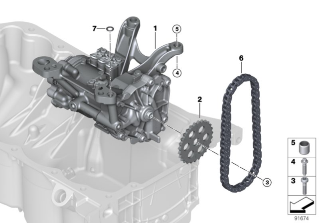 2019 BMW Z4 Lubrication System / Oil Pump With Drive Diagram