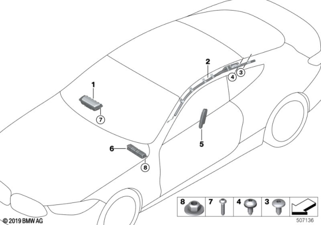 2020 BMW 840i xDrive Air Bag Diagram