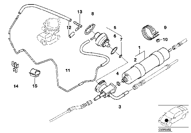 2003 BMW Alpina V8 Roadster Fuel Filter, Pressure Regulator Diagram