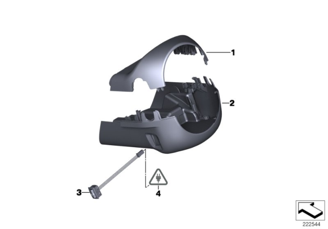 2015 BMW X3 Trim Panel, Steering Column Switch Cluster Diagram