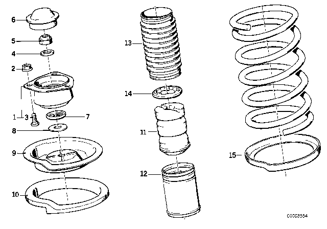 1988 BMW 325ix Guide Support / Spring Pad / Attaching Parts Diagram