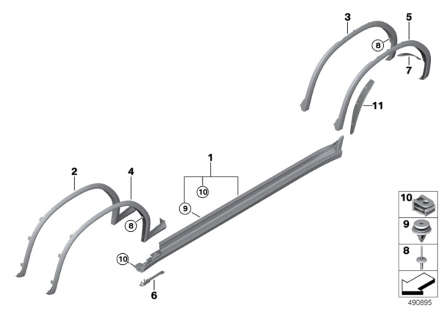2019 BMW X4 Wheel Arch Trim, Front Left Diagram for 51778093565