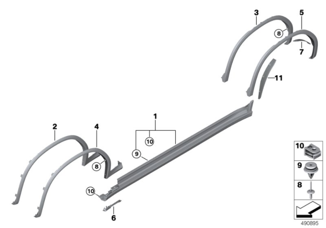 2019 BMW X4 Sill Trim, Primed, Right Diagram for 51778064810