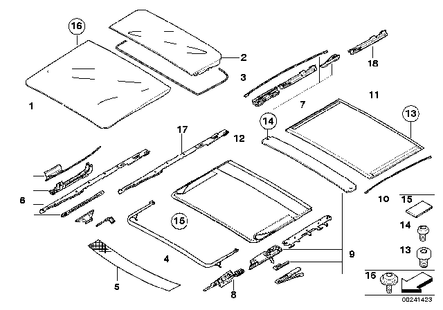 2010 BMW 535i xDrive Supended Headliner, Rear Diagram for 54137192973