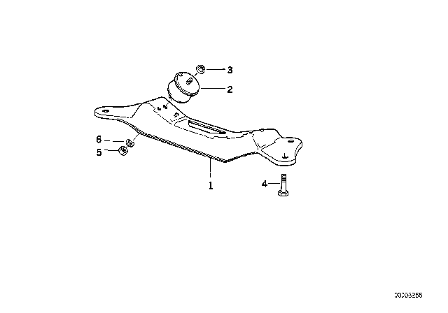 1994 BMW 530i Cross Member Diagram for 24701140040